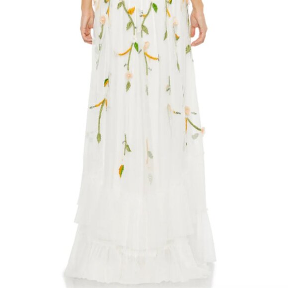 MAC DUGGAL 9171 EMBELLISHED SLEEVELESS V-NECK A-LINE WHITE MULTI GOWN sz 12 - Picture 6 of 6